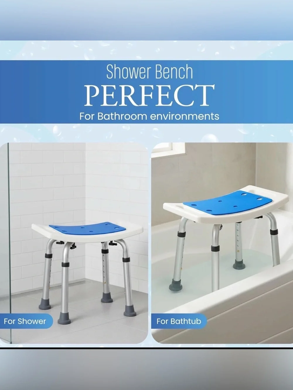 Dr.Kays Shower Chair for Inside Bathroom 350 lbs Shower Stool with Adjustable